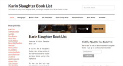 Desktop Screenshot of karinslaughterbooklist.com